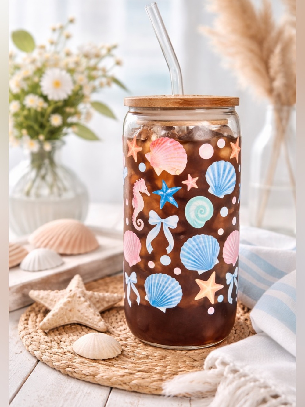 Coastal Glass Can Cup – 16oz 🌊